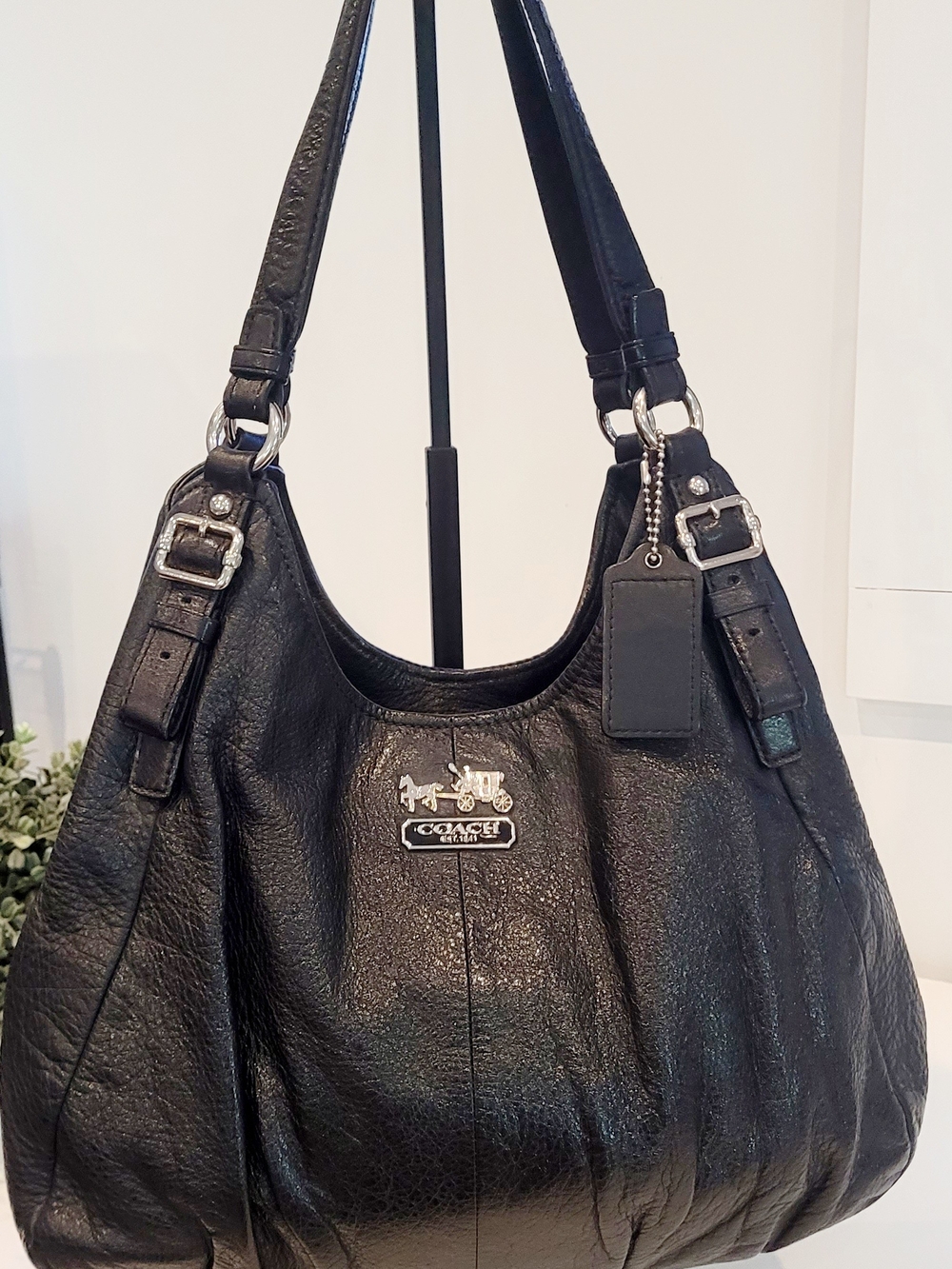 Coach Black Leather Hobo Bag